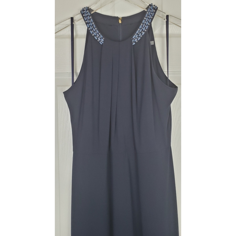 NWT Karl lagerfeld navy ruffle sleeveless dress - Picture 4 of 12
